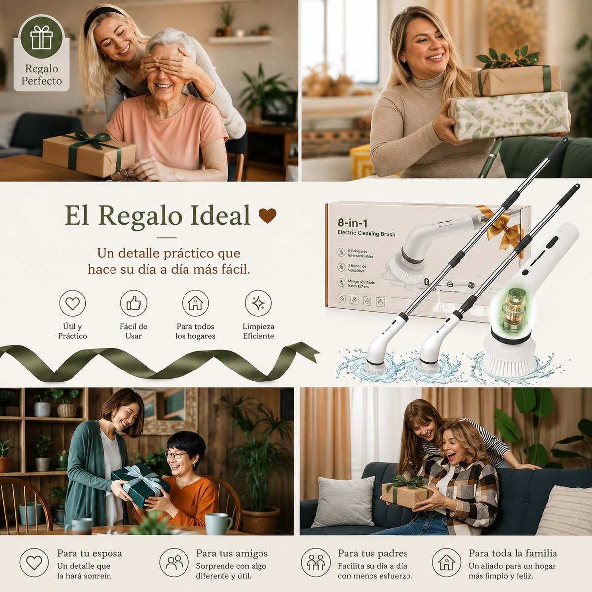 CleanSpin™ | Cepillo eléctrico de limpieza 8 en 1