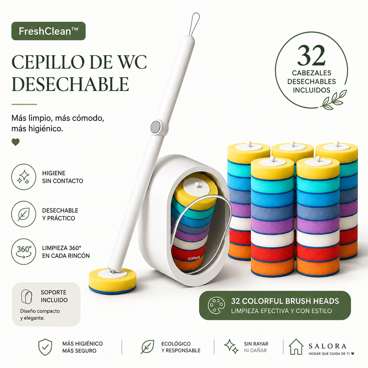 FreshClean™ | Cepillo de WC Desechable