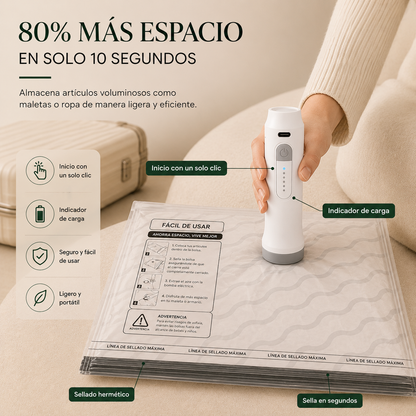 Bolsas de Vacío para Viaje con Bomba de aire Recargable